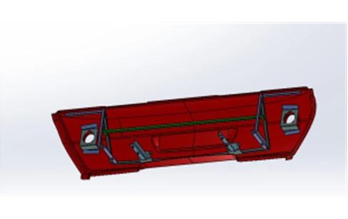 Complete Front Bumper Made of Polyester Fiberglass, Model AP 5299-5311100 SB