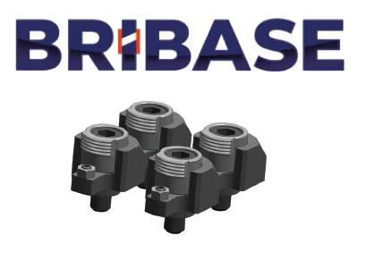 طقم من أربعة مشابك مضلعة قابلة للتعديل بارتفاع 25 مم BriBase