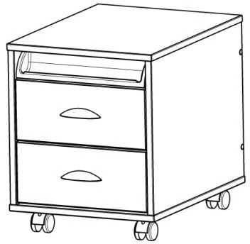 Mobile Cabinet for School Supplies, Model TUV.01-02