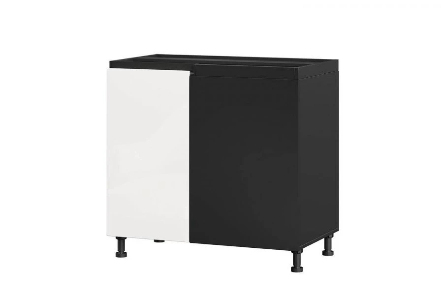 Kitchen Cabinet Facade 1000mm Left - Sherwood LD.281190.000 (White Gloss/Black)