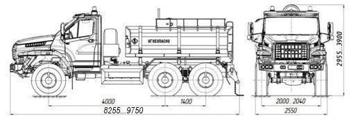 Автоцистерна нефтепромысловая АЦН 4680M2 на шасси УРАЛ 5557-6151-70, 5557-6151-72, 5557-6151-74