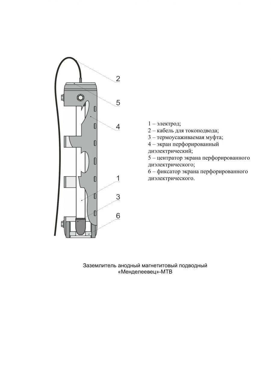 Underwater Magnetite Anode Grounding System "Mendeleevets"-MTV