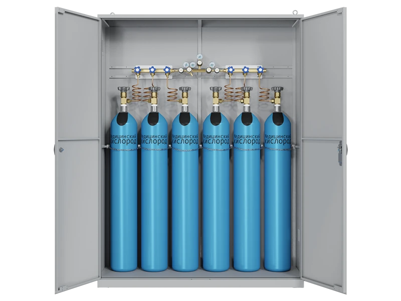 CADUCEUS Single-Arm Gas Distribution Ramp for Nitrous Oxide (18 Cylinders)