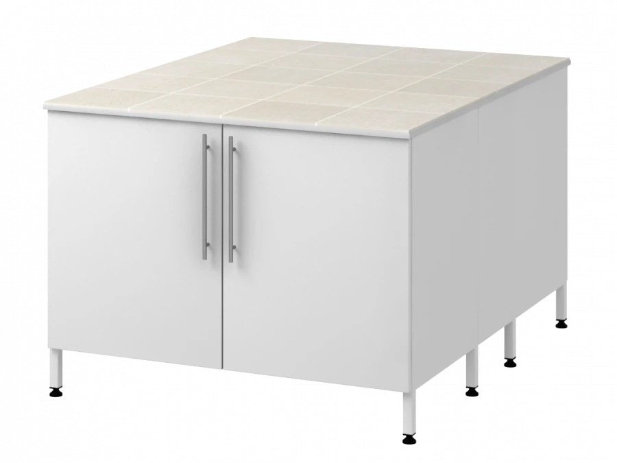 Island Table with Two Metal Support Pedestals 1200 OTKP