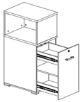 Medium Org Tower Desk Cabinet with Top Section (Icon)