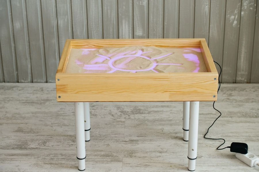 Natural Material Light-Up Drawing Table for Kids