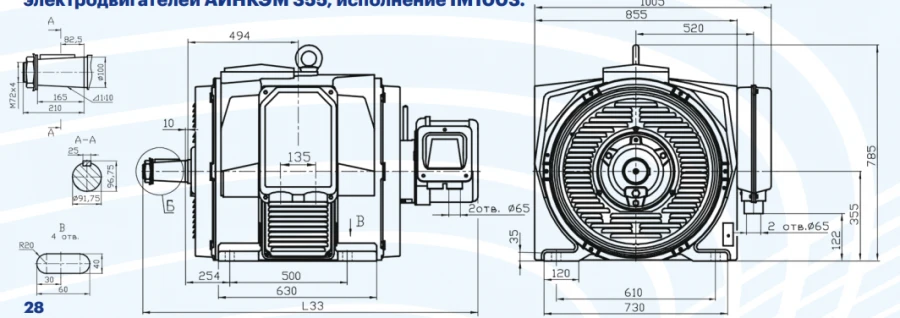 AC Induction Motors AINKEM 355 for Escalator Drives