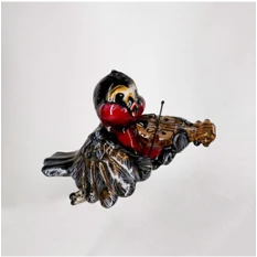 Handcrafted Glass Christmas Ornament "Snowfinch Violinist