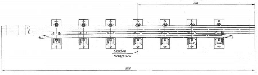 Cross Rail with Counter Rail for Switch Projects No. N01.003.4000.00-04