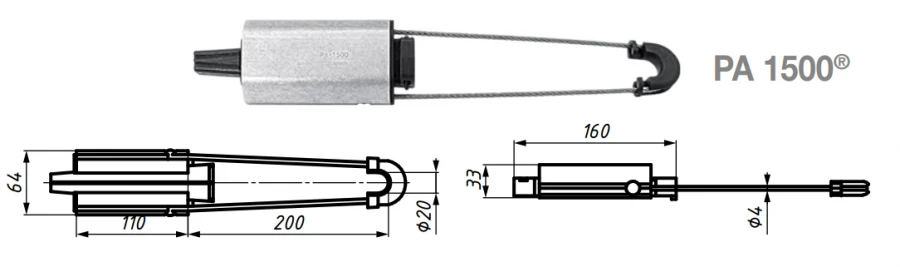 Insulated Zero Conductor Anchor Clamp PA 1500