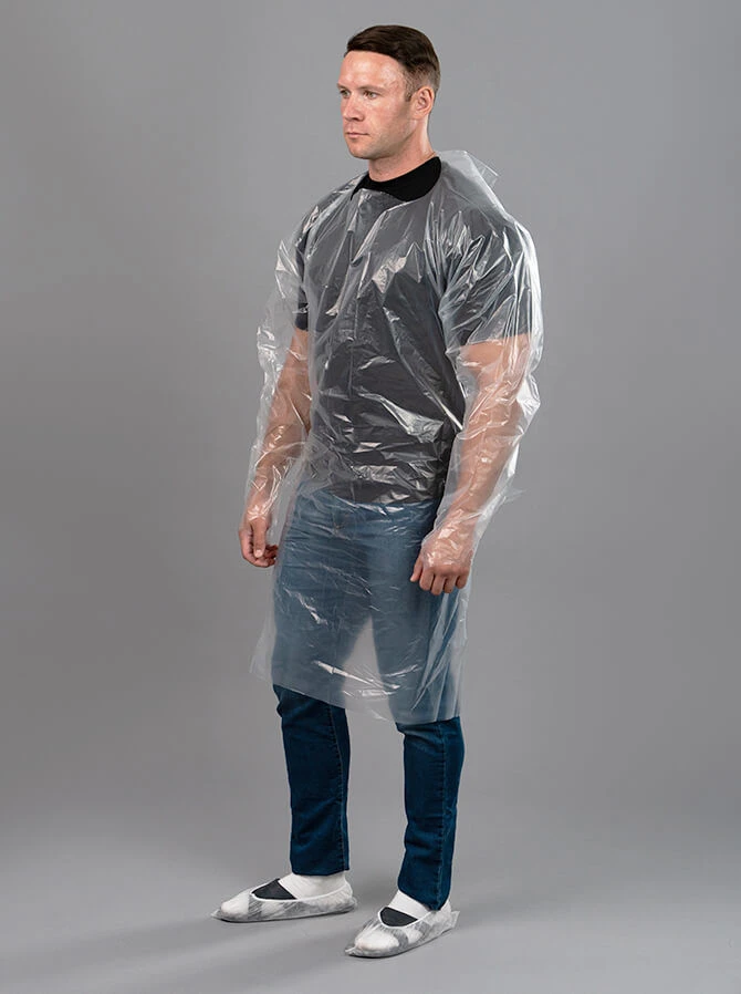 High-Density Polyethylene Apron with Sleeves for Protection
