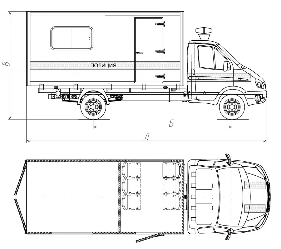 GAZ 2310 基于的油气发动机作业车 3008CN-1