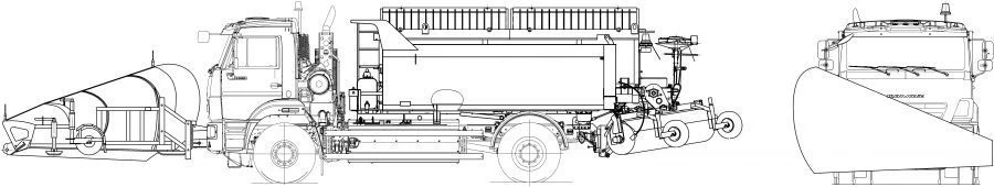 Road Maintenance Combined Sweeping Machine DMK-65V on KAMAZ 53605-37 Chassis