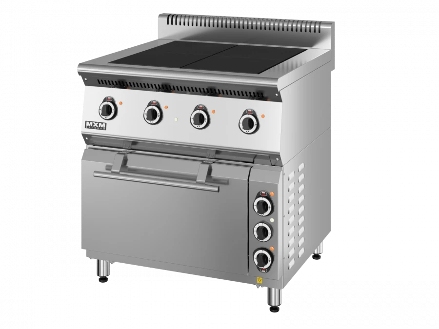Electric Cooking Stove with Oven, Stainless Steel, Model PE47J-02