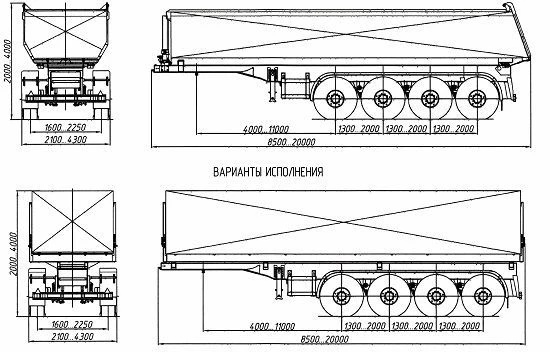 Semi-Trailer Dump Truck for Bulk Materials MT-2900705.1410.4