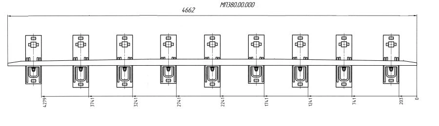 SP850 Profile Counterrail with Complete Pad Set and Fasteners for SP R65