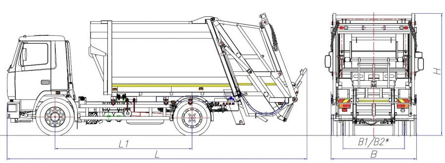 Rear-Loading Garbage Truck Model MK-3544-03