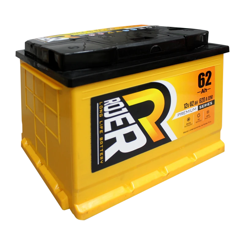 Lead Acid Starter Battery for Internal Combustion Engines 12V ROJER Premium Series