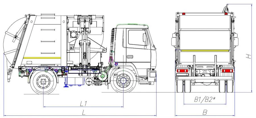 Side Loading Garbage Truck MK-3554-02