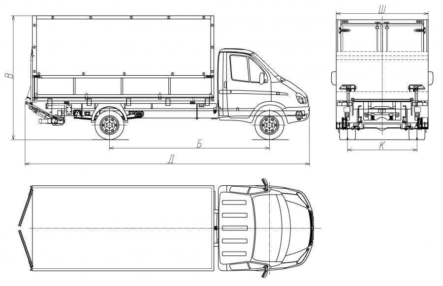 Versatile Cargo Van with Curtain-Sided Body for GAZ Chassis 3008AM/CM Series
