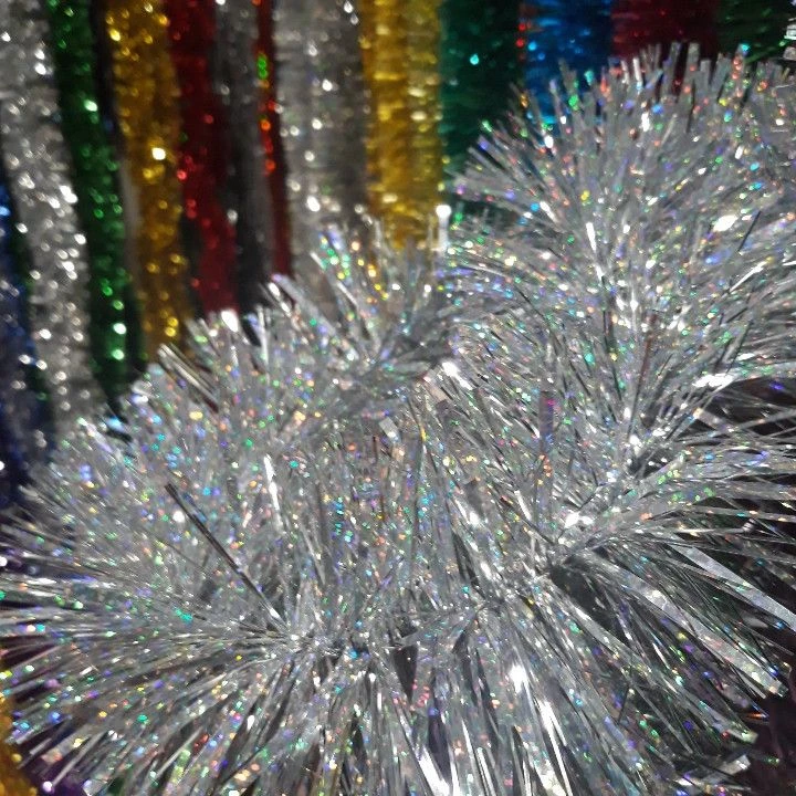 5-Layer Tinsel Garland in Silver, 1.8M