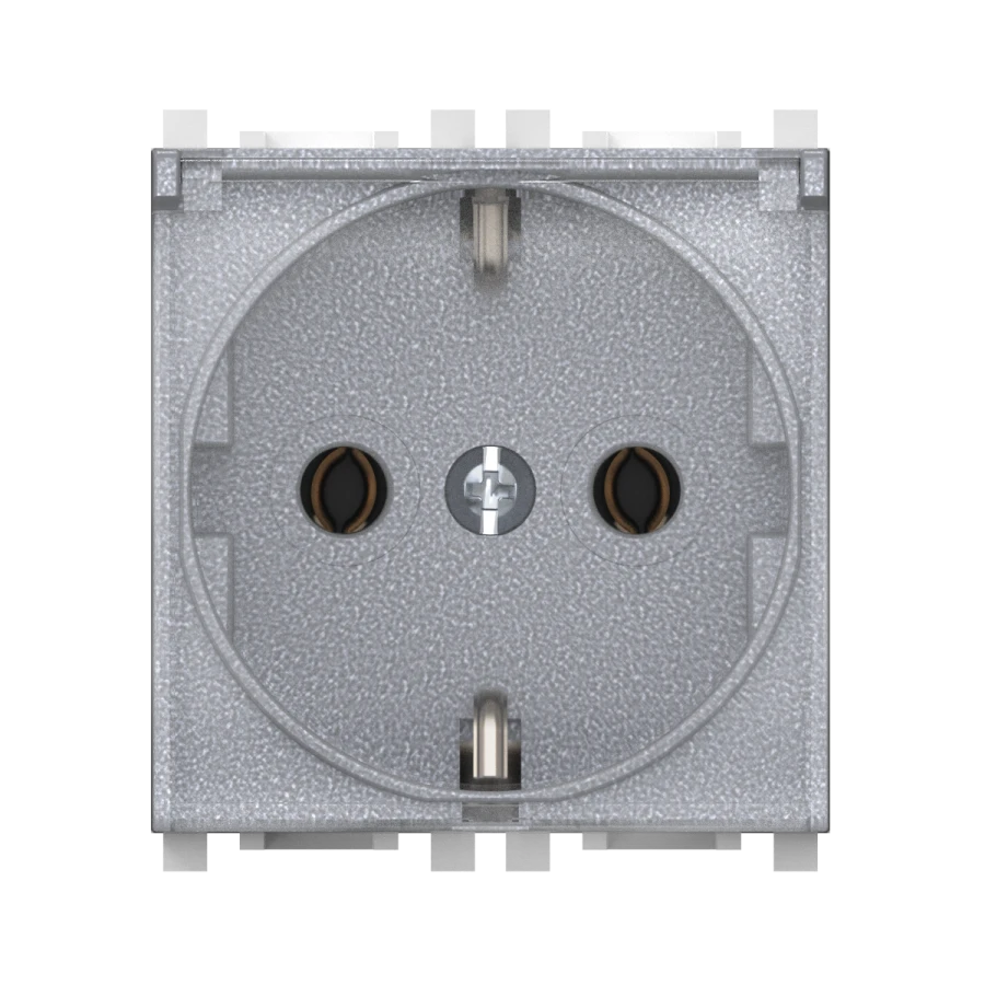 CADUCEUS ALING Experience Hidden Socket with Grounding, 16A, 250V, Silver, Model 74103.S