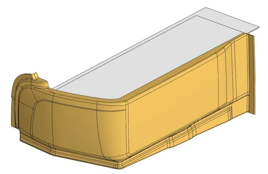 Right Rear Podium Cover with Panel Assembly 529222-5107098 SB