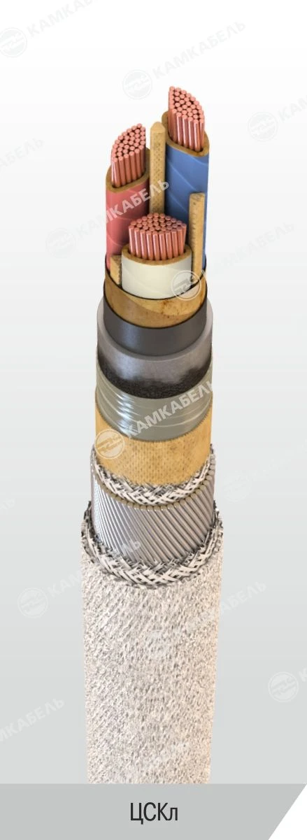 Power Cable with Copper Conductors and Paper Insulation, Voltage 6-10kV, Type C