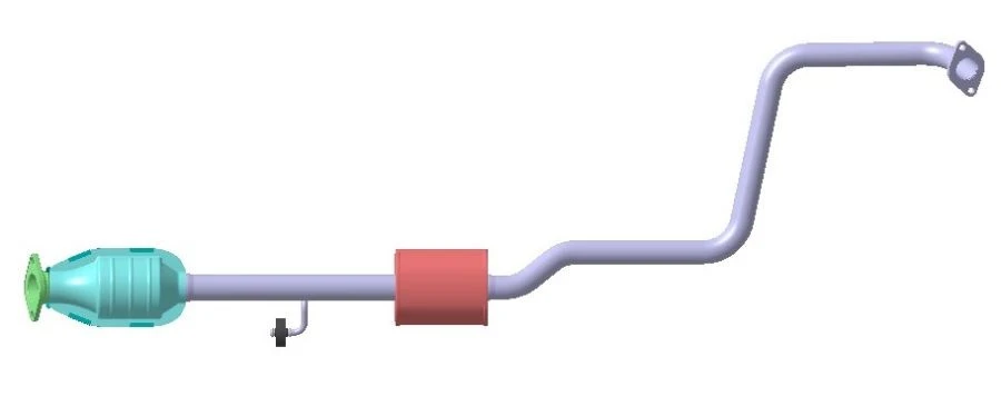 Complete Muffler Assembly for HCR and FB Vehicles, Part Number 28600-H5100/200/220, 28650-H5110