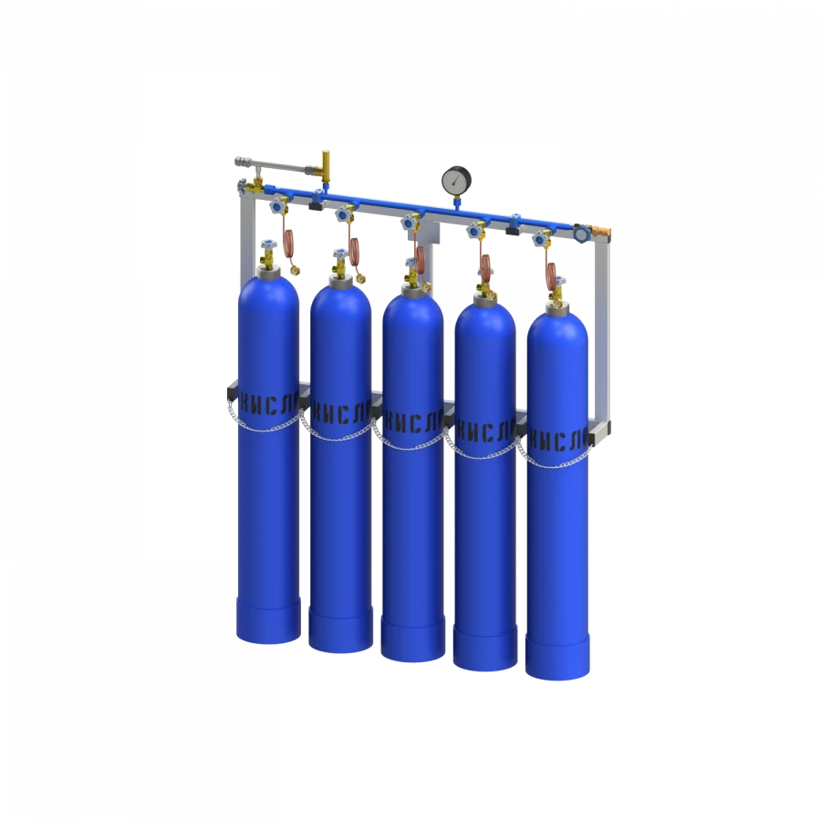 High-Pressure Oxygen Filling Ramp for Five Cylinders Model RNC-5-R
