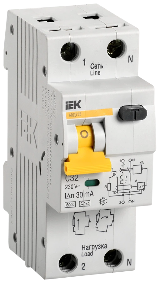 Automatic Differential Circuit Breaker AVDT32 C32 IEK