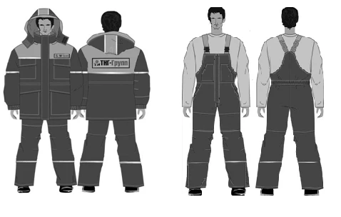Men's Protective Suit (Jacket & Overalls) for Low Temperatures and Industrial Contaminants