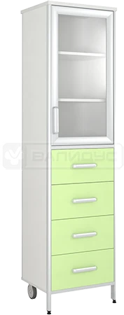 One-Door Medical Cabinet with Aluminum Profile - ШМ-2К