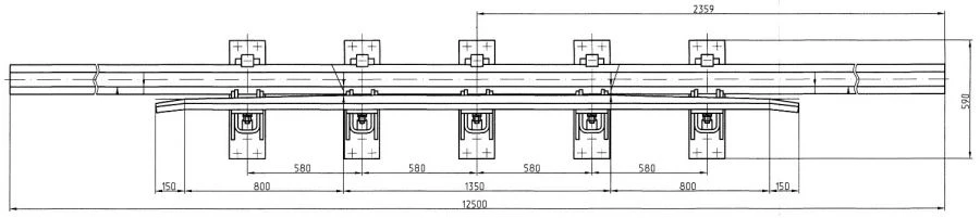 Cross Rail with Counter Rail Type P50 Mark 1/9 Project 1623.03.100/01