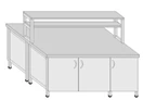 Metal Island Table with 3 Doors SFO-2(m) for Research