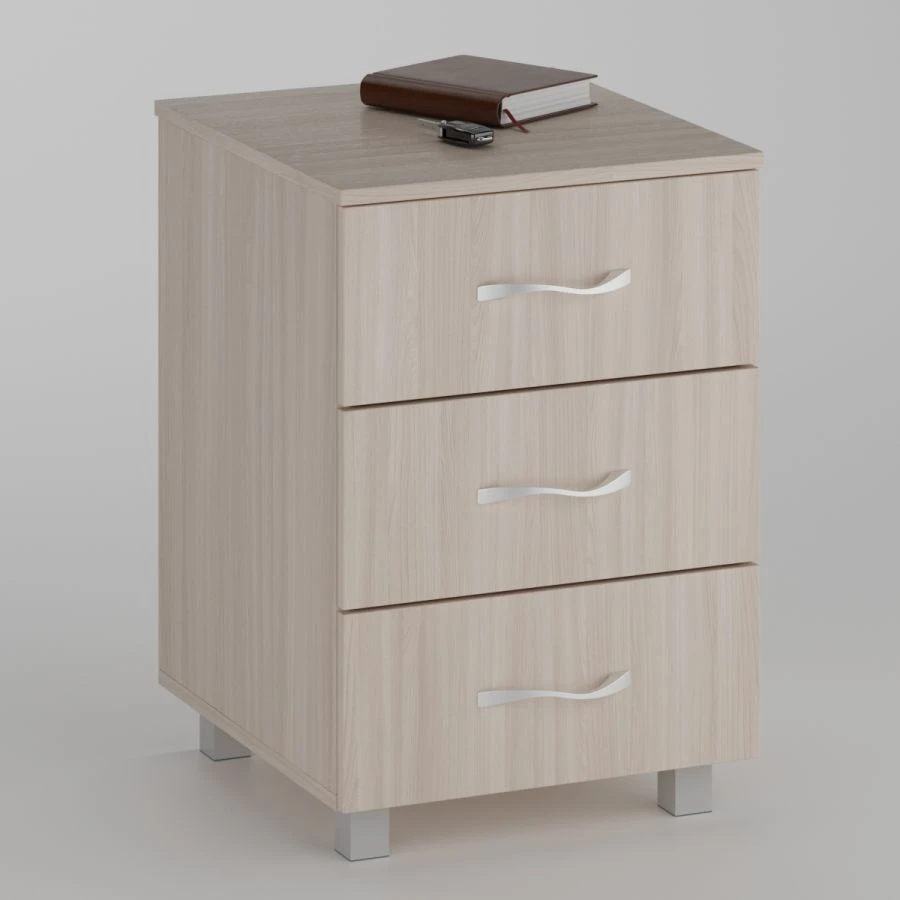 Side Cabinet with 3 Drawers for Desk