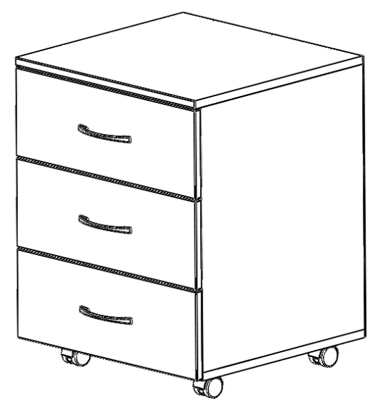 Rolling Cabinet for Documents and Office Supplies TUV.23