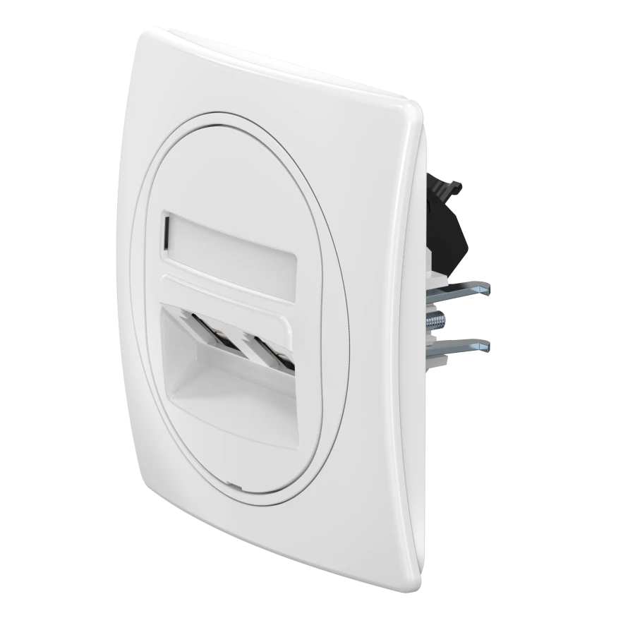 CADUCEUS ALING EON Double Telephone Socket 2xRJ12 6P6C, Cat. 3, White, Art. E6131.00