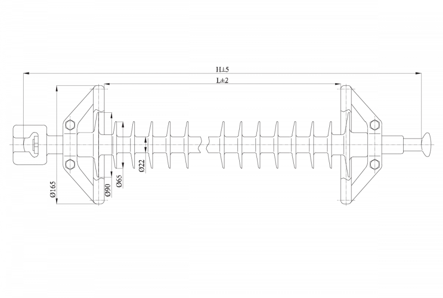 High Voltage Insulator with Protective Silicone Shell LК 120/220-I-2 GP