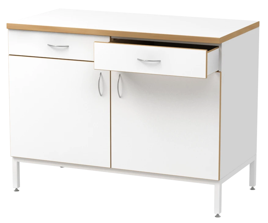 Water-Resistant Folding Table with Drawers and Doors 1200 2Y-2D-L