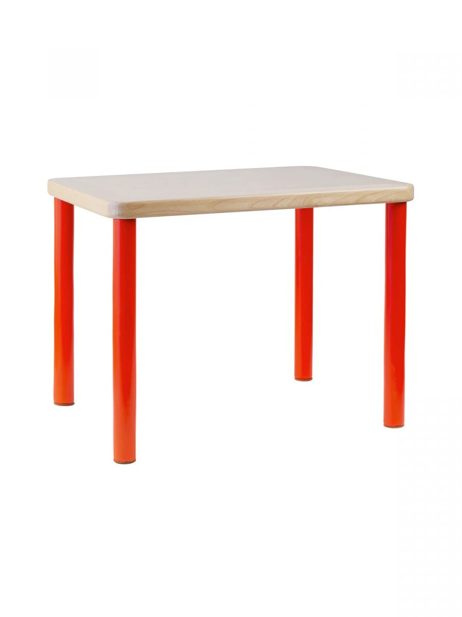 Rectangular Children's Table 520 mm Height Red