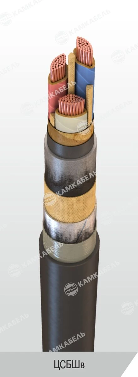 High Voltage Power Cable with Copper Conductors, 6/10 kV, Type C
