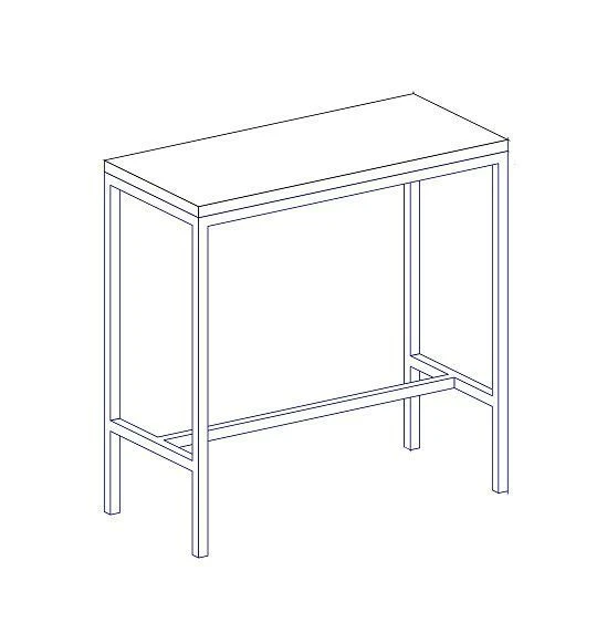 Metal Frame Bar Table with 4 Supports - TV-DBSL-6.23.01