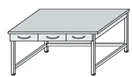 Laboratory Table with Metal Frame and Suspended Drawers SL-9(v)
