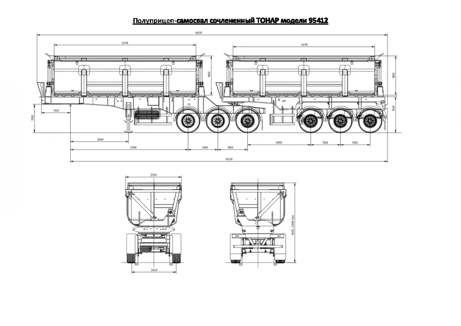 Tonar 95412 Articulated Dump Semi-Trailer for Bulk Materials