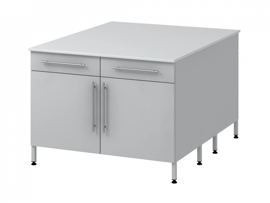 Island Table with Two Metal Support Columns 1200 OTYAL