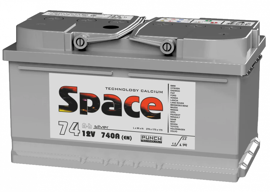 Lead Acid Starter Battery for Internal Combustion Engines 12V Space 6ST-74VLA LB3