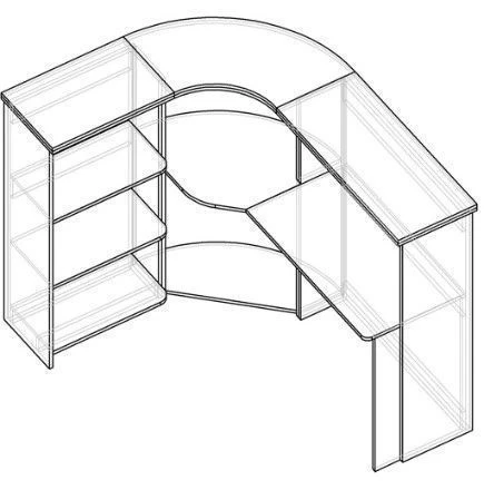 Reception Desk with Corner Segment, Art. SR01
