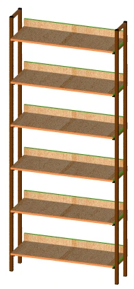 One-Sided Shelving Unit with Fixed Parameters for Libraries