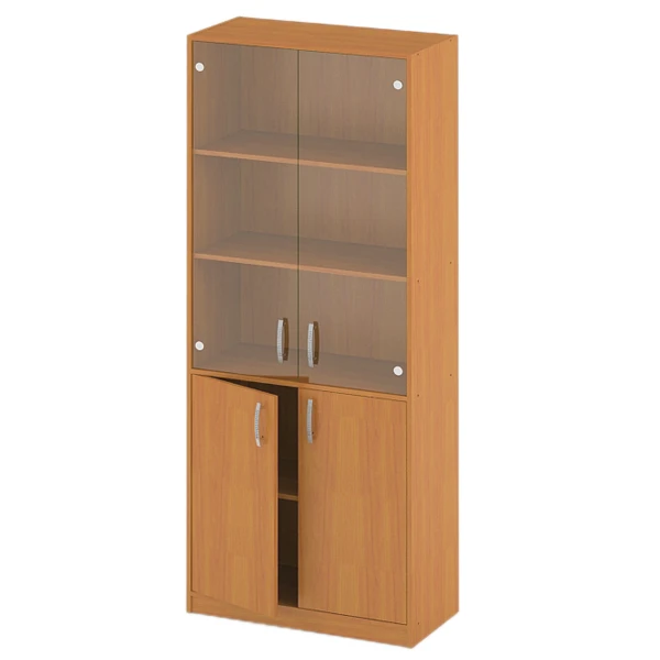 Semi-Open Glass Educational Materials Cabinet
